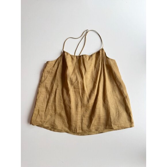 BANANA REPUBLIC Wild Mustard Ramie A-Line Square Neck Camisole Tank, Size M - Picture 4 of 12